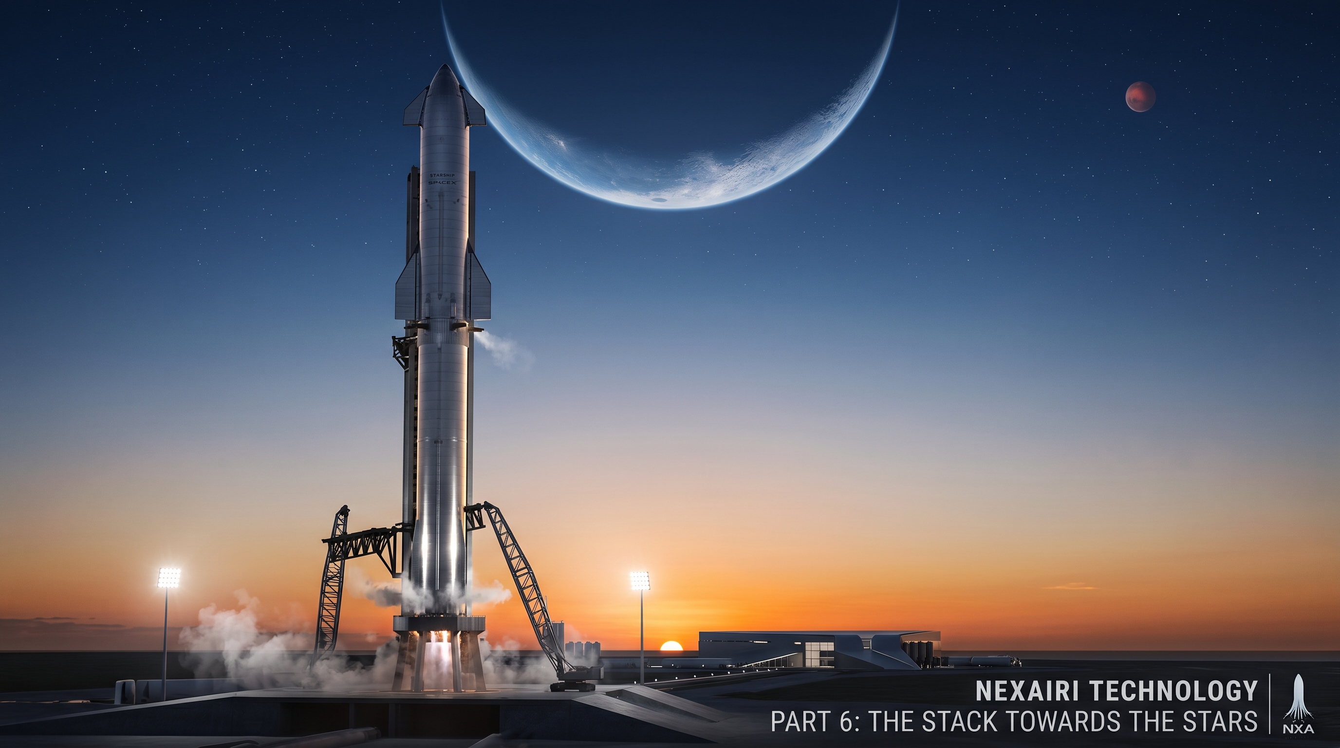 Mars colonization vision integrating SpaceX rockets, Tesla robots, AI autonomy, and power infrastructure for human settlement