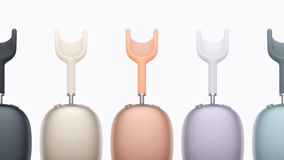 Apple AirPods Max color lineup with orange, purple, and classic finishes