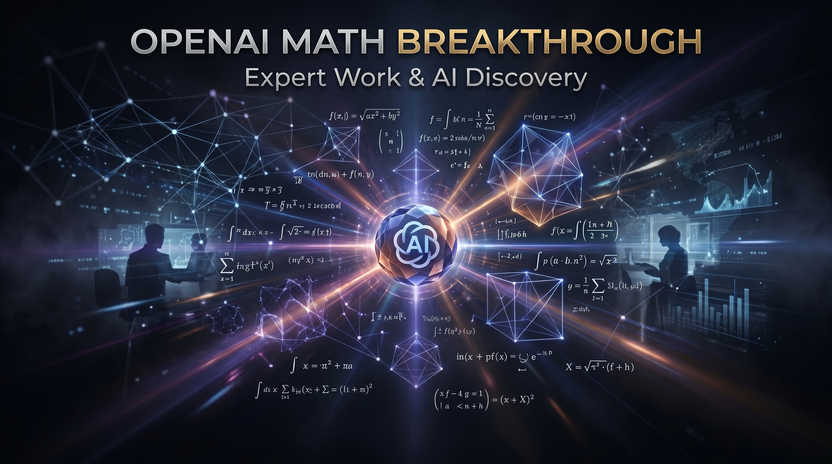 Mathematical proof and AI reasoning breakthrough showing a polished scientific visualization of the unit distance conjecture